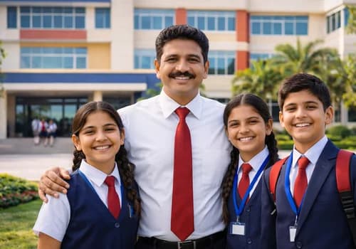 Principal with Students